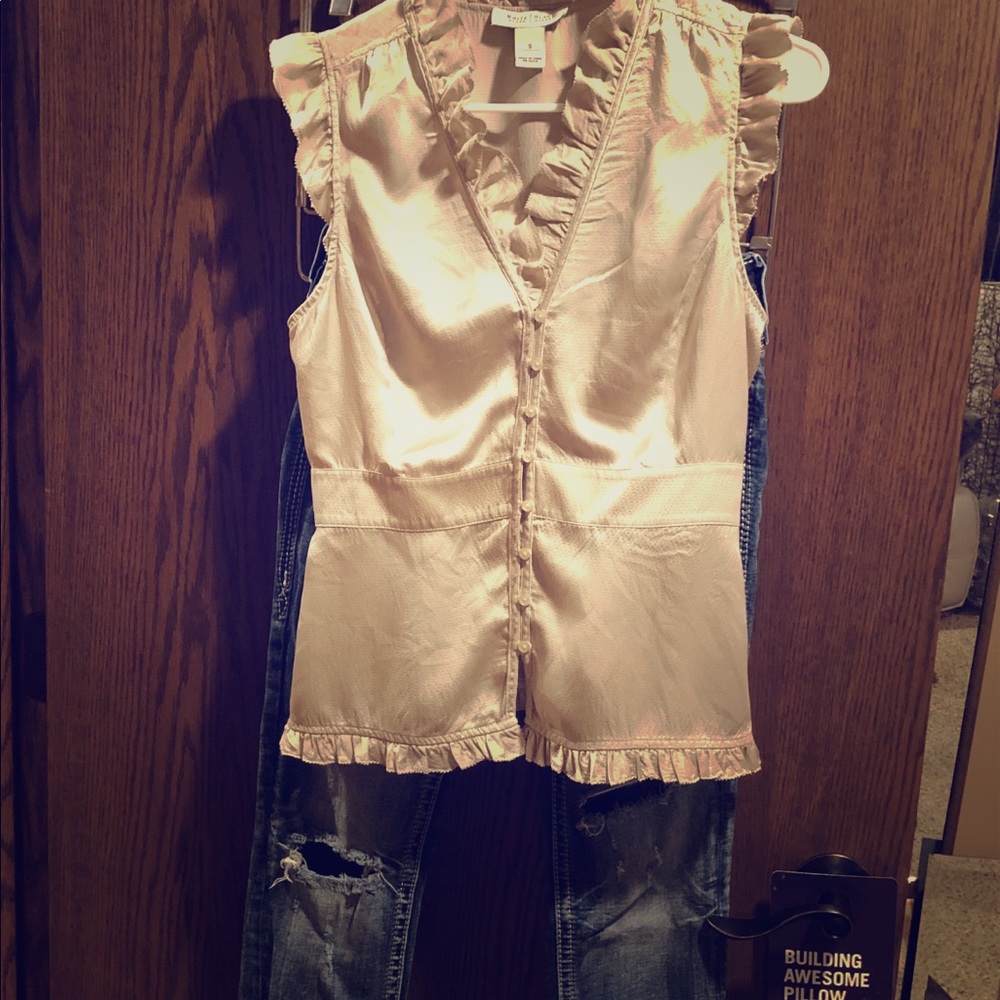 White House Black Market Sleeveless Silk Top